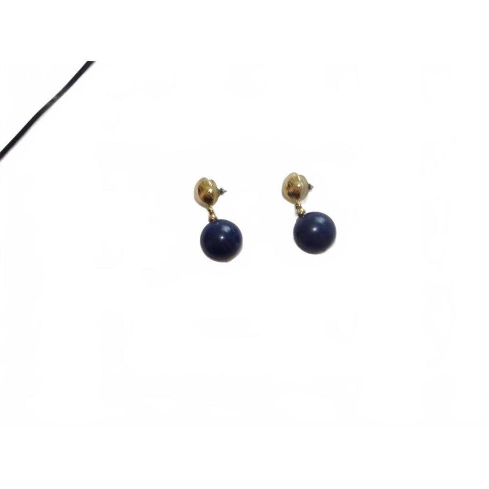 Blue and Gold Dangle Earrings